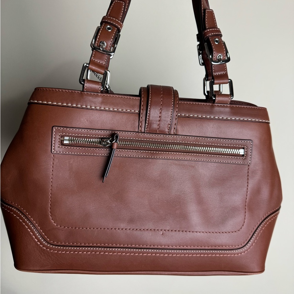 Coach Hampton Leather shoulder tote bag Burgundy | New NEVER WORN E0820-F12602